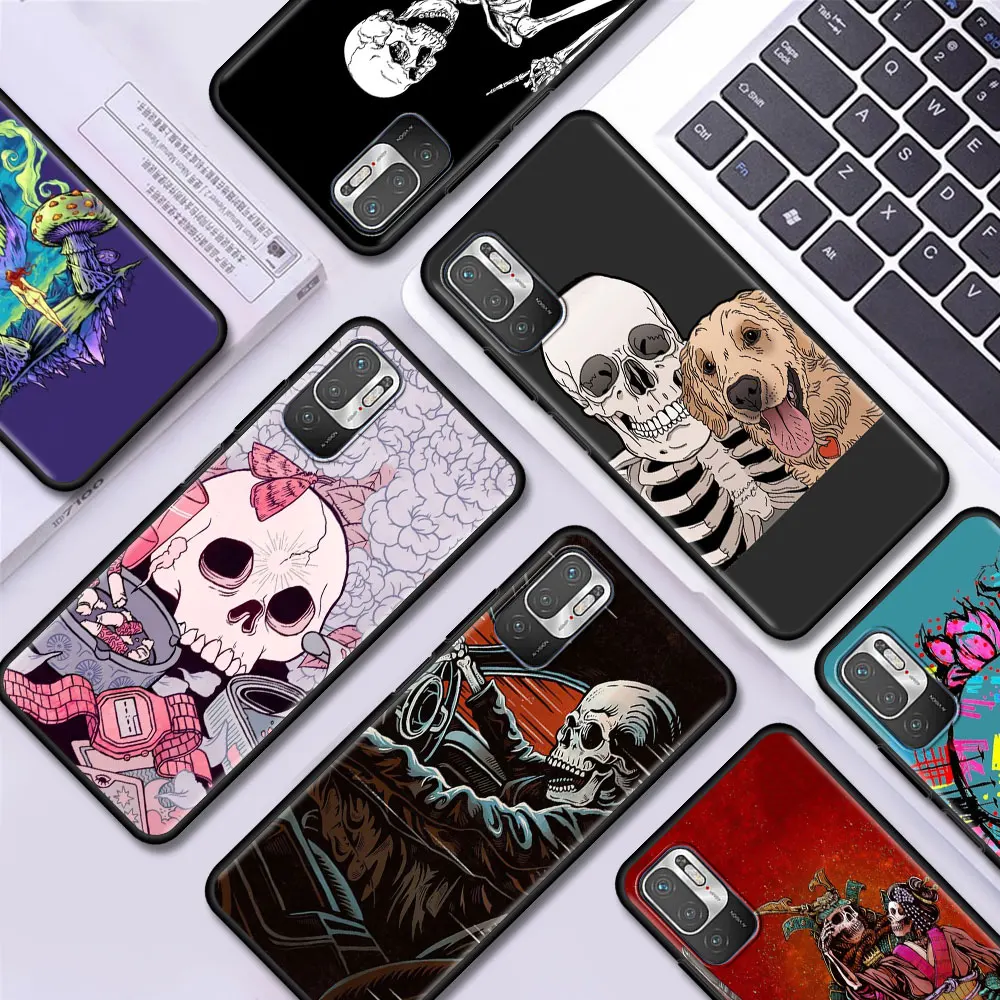 

Grim Mower Skull Skeleton Creative Silicone Case For Xiaomi Redmi Note 9S 9 8 Pro 9C 7 8T 8 10 9A 7A K40 4G 8A Cover Soft Bag