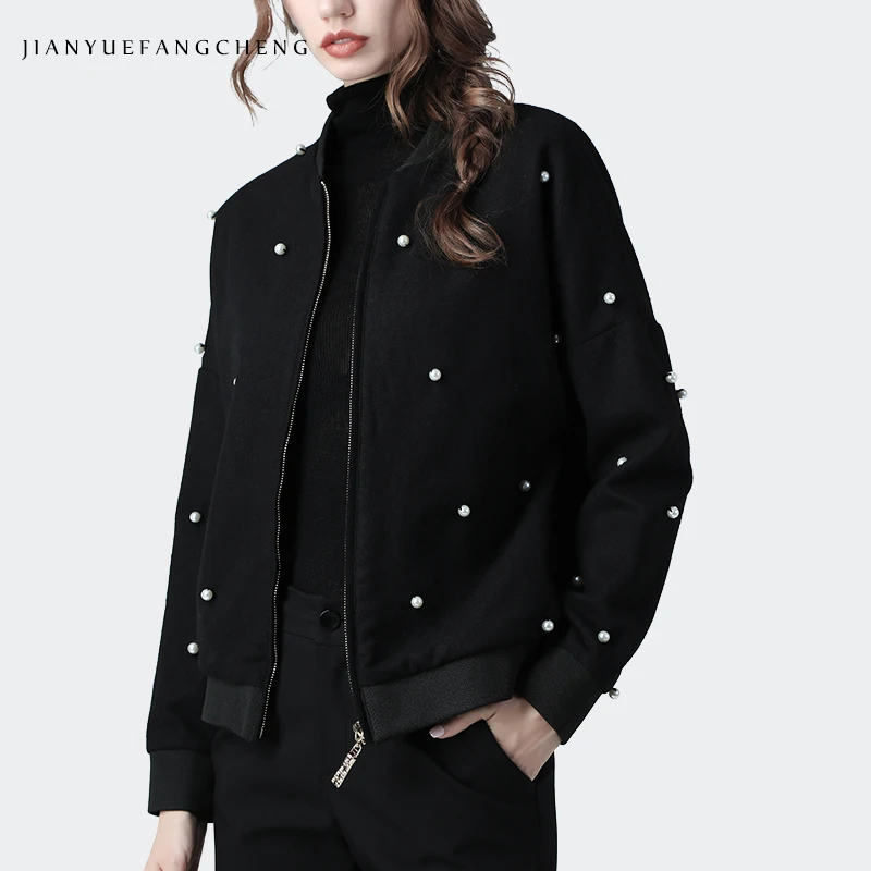 Женская Повседневная спортивная детская куртка-бомбер Шерстяное пальто теплая