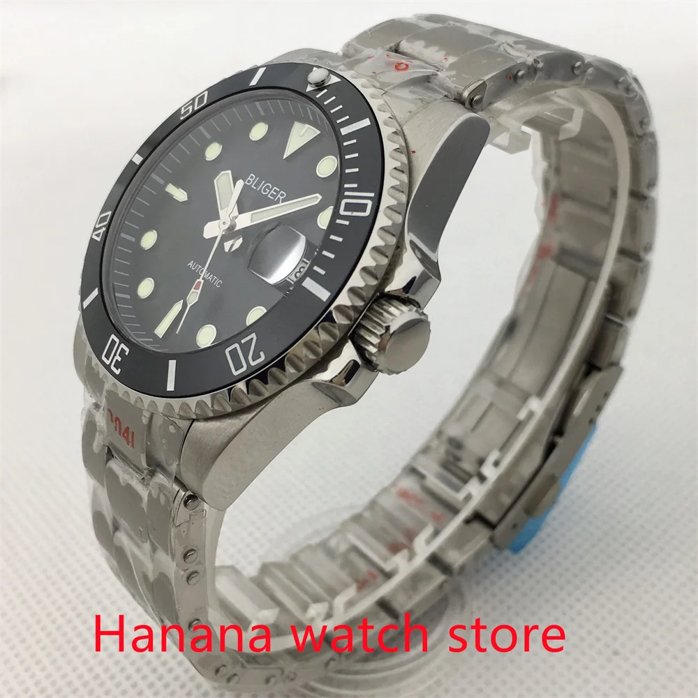 Мужской механический светящийся циферблат из нержавеющей стали 40 мм | Наручные