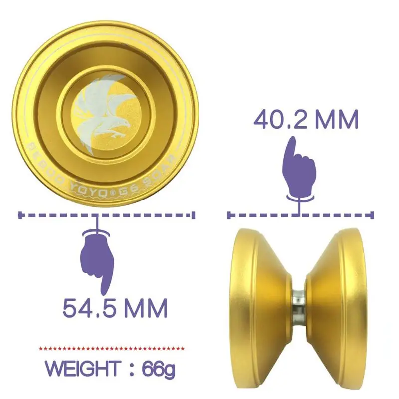 

BEBOOYOYO G6 Alloy Yo Yo Set Professional Metal Yoyo + Glove + 3 Strings Classic Toys Kids Toy