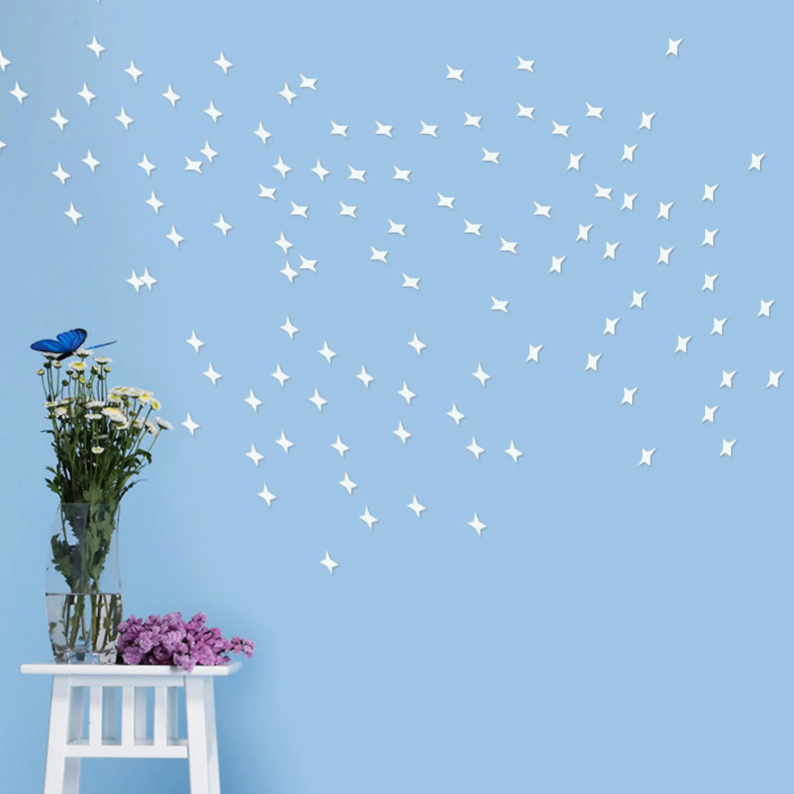 Зеркальная акриловая наклейка в виде звезд 50 шт./компл. зеркальные настенные