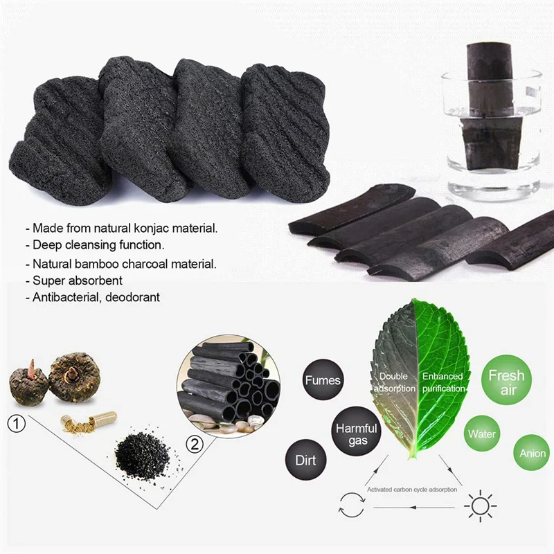 Натуральные Губки для лица мягкое очищение флюоресцентная Губка из бамбука с