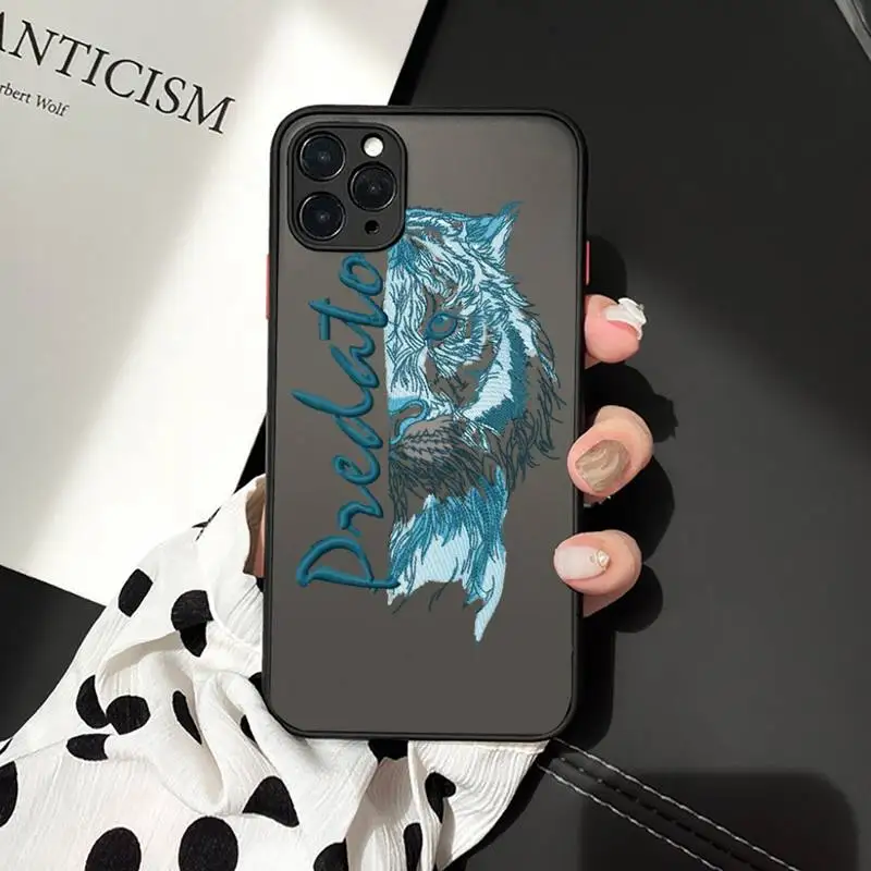 

Predator tiger leopard Phone Cases matte transparent For iphone 7 8 11 12 plus mini x xs xr pro max cover