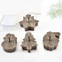 4pcs 3d christmas cookie cutters cake cookie mold fondant cutter diy home household kitchen baking cooking bakeware tools
