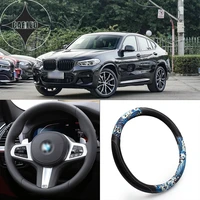 auto car steering wheel cover universal for bmw series model pu leather japan classic yamato ukiyoe style pattern holder