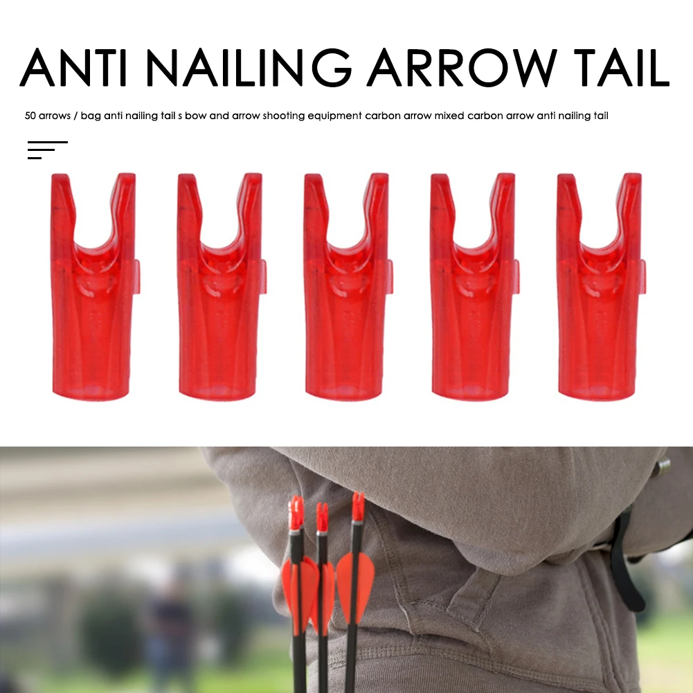 

50pcs/Bag S-Size Plastic Arrow Internal Nocks Wear-Resistant Arrow Shaft Archery Bow Tails Replacement Archery Accessories