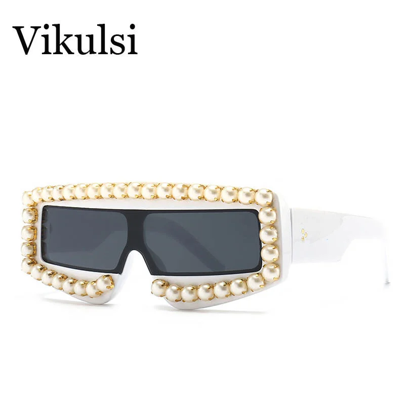 

Luxury Women Pearl Sunglasses Brand Design Oversized Original Sun Glasses Female Men Fashion Travel Beach Shades Eyewear Oculos