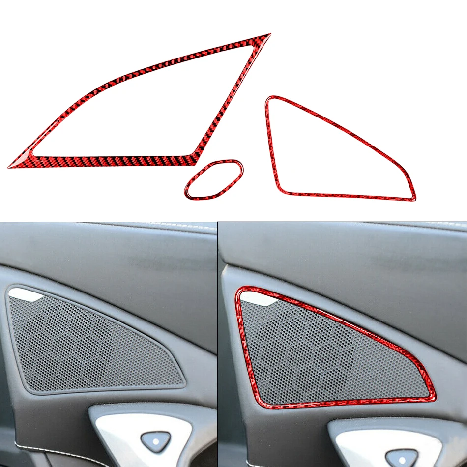 

3 шт./компл. красная крышка автомобильной двери из углеродного волокна, отделка рамы, Декор, подходит для Chevrolet Corvette C7 2014 2015 2016 2017 2018 2019