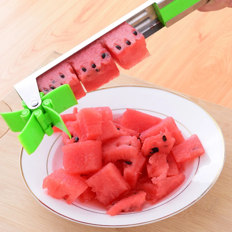 Watermelon Cutter Stainless Steel Windmill Design Cut Kitchen Gadgets Salad Fruit Slicer Tool |