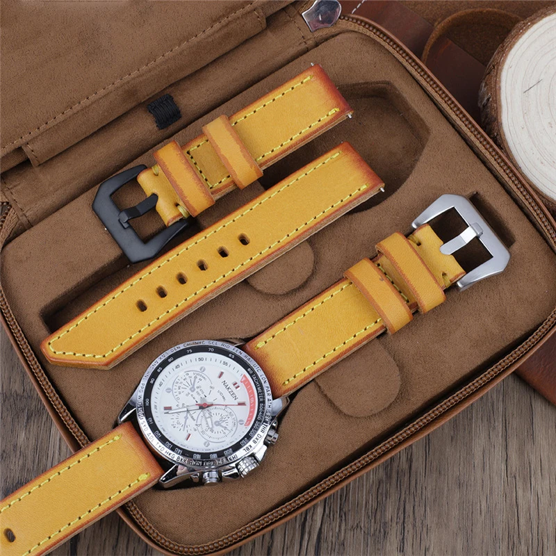 Ремешок из натуральной воловьей кожи для наручных часов толщиной 3 мм в стиле