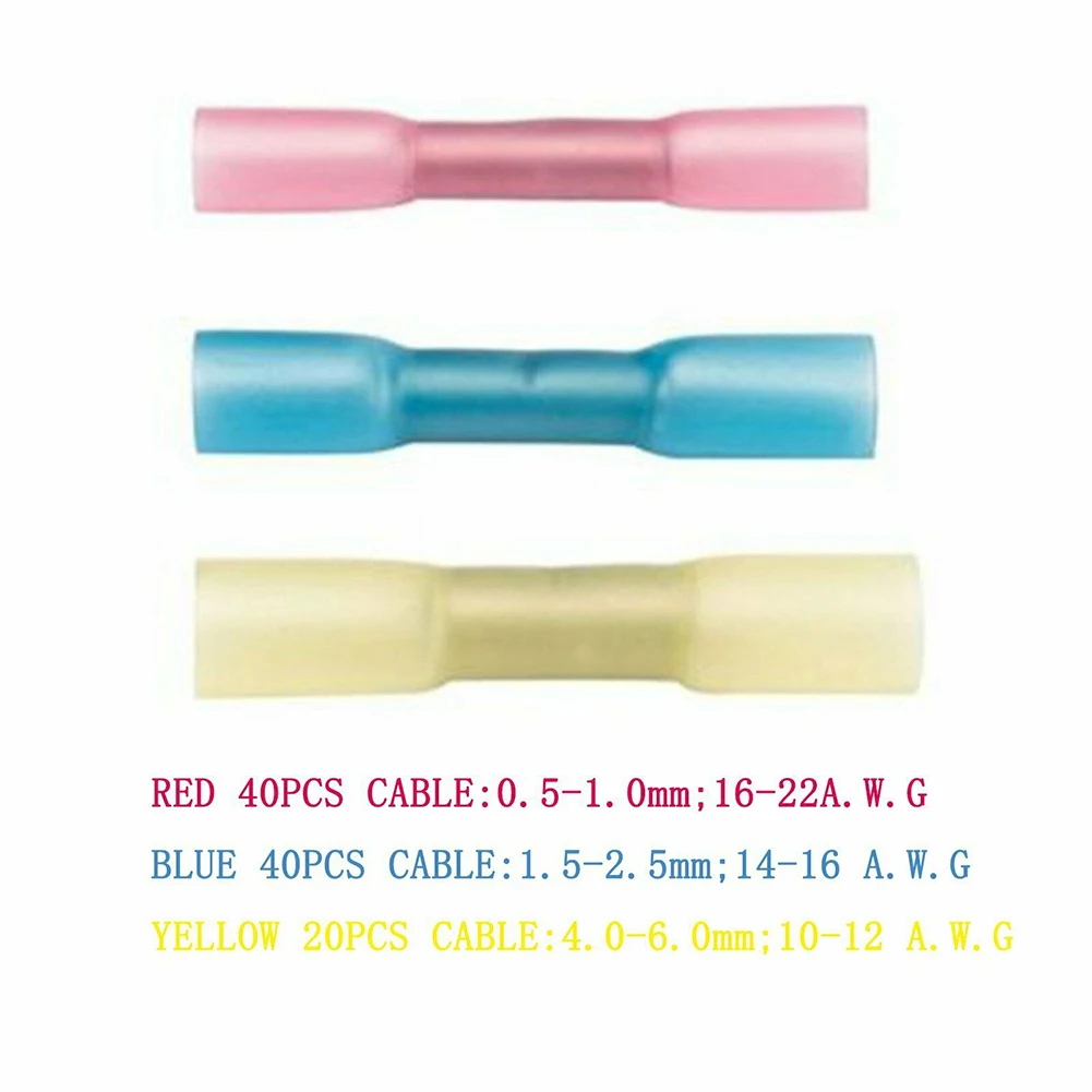 40 шт. красных синих и 20 желтых термоусадочных водонепроницаемых паяльных