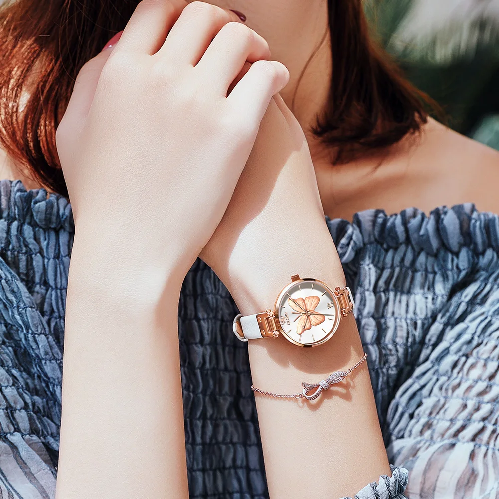 

OLEVS Women Butterfly Watch Top Brand Luxury Fashion Waterproof Rose Gold Quartz Bracelet Wristwatch Gifts for Ladies L6891