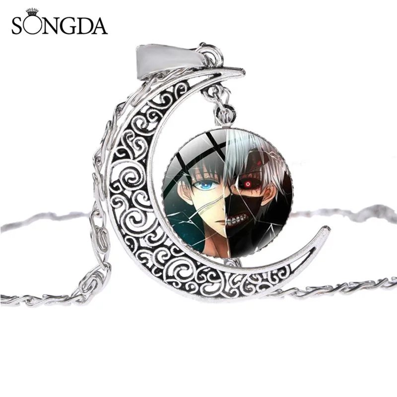 Гот Аниме Tokyo Ghoul стеклянный купол ожерелье кулон просвечивающие лунные Длинная