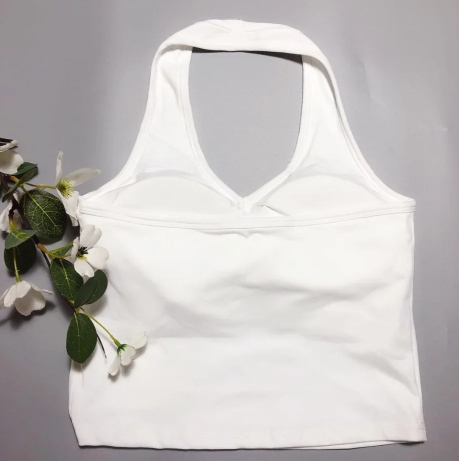 

New Women Yoga Tops 2021 Halter Backless Feminine Clothes Sport Top Skinny Breathable Sleeveless Vest Fitness Top Female S-L