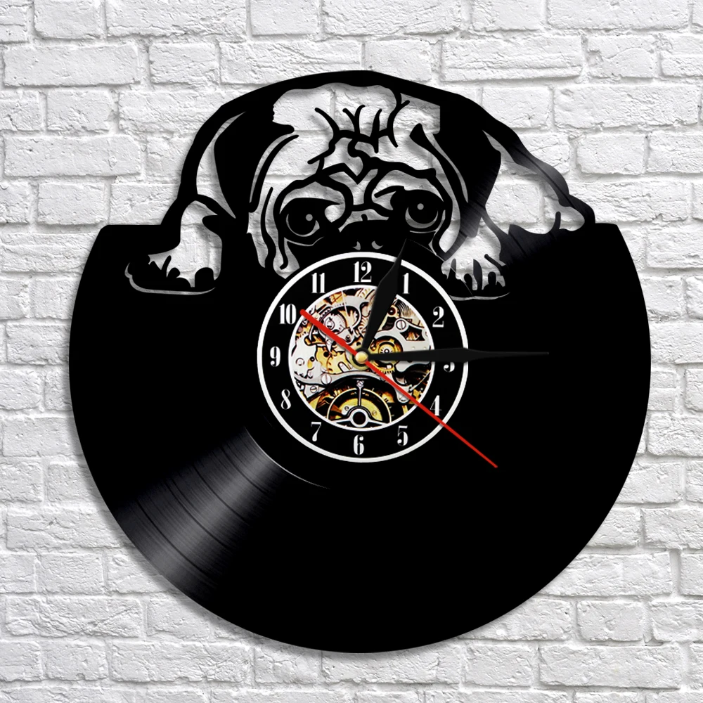 Настенные часы loing British Bulldog на заказ Настенный декор для щенков и собак виниловая