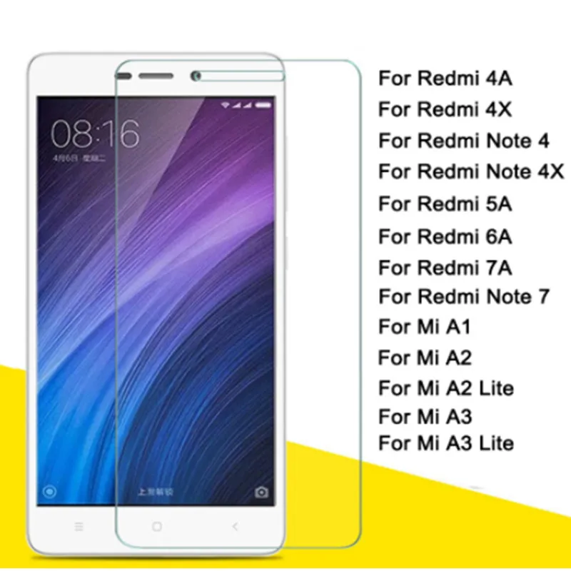 Закаленное стекло для xiaomi redmi 7a 6a 5a 4a mi a1 a2 a3 lite светильник Защитная пленка экрана 4x