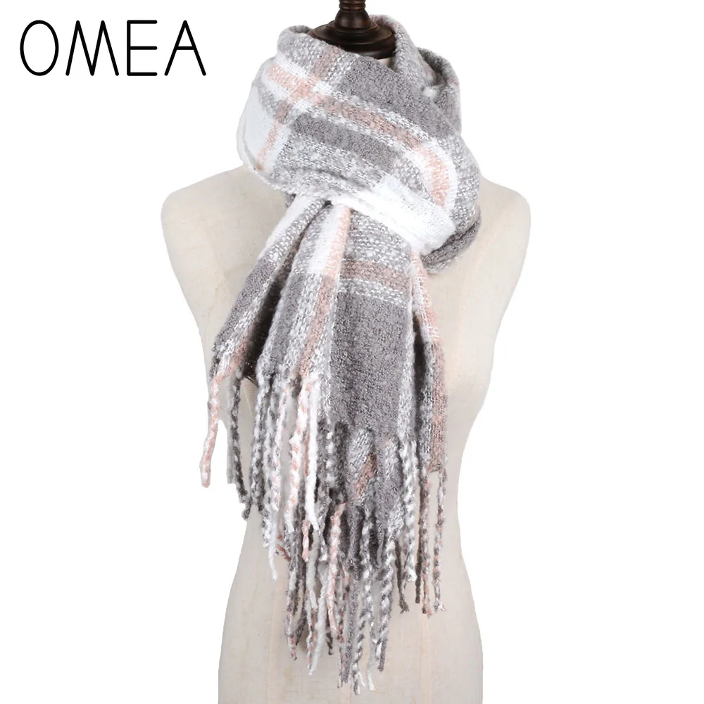 Зимний шарф клетчатый одеяло пончо кашемировый роскошная накидка из пашмины