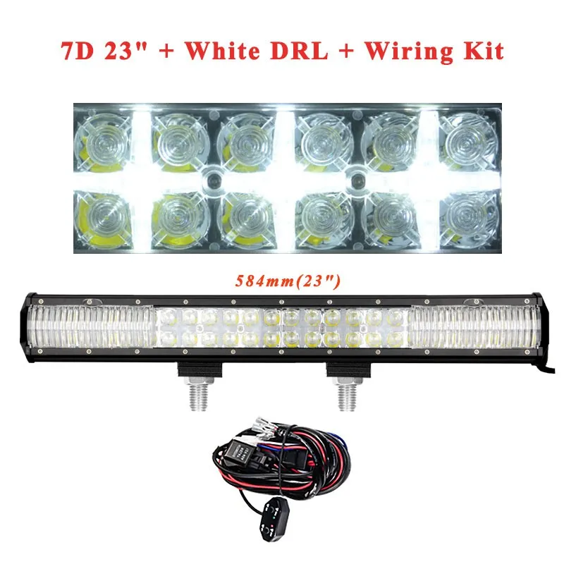 23 Inch White DRL VISORAK 7 12 17 23 2" внедорожный 7D светодиодный светильник 4x4 4wd ATV SUV Truck светодиодный противотуманный светильник для внедорожника ATV 4WD 4x4 Truck внедорожника - Цвет: 23 Inch White DRL