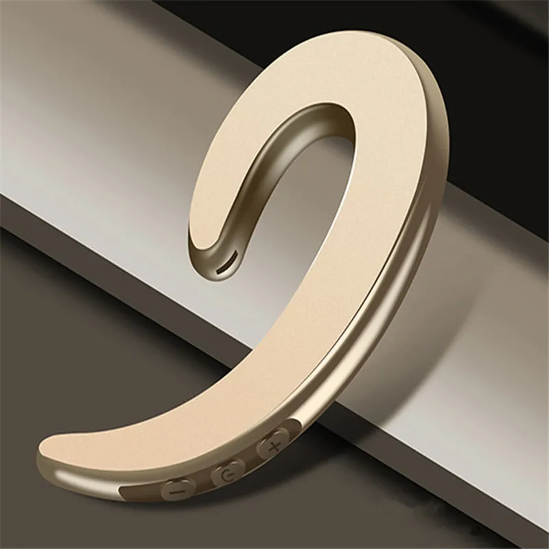 Gold Беспроводные наушники, Bluetooth наушники, ушные крючки, безболезненная гарнитура, спортивные наушники Blutooth для телефона, iPhone, Xiaomi - Цвет: Gold
