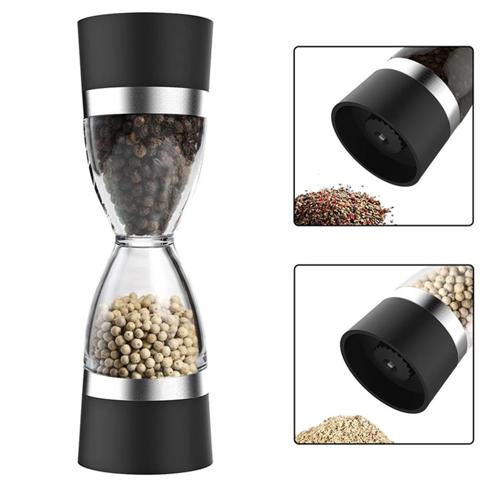 

2 in 1 Manual Pepper Salt Spice Mill Grinder Pepper Grinder with Adjustable Coarseness for Kitchen Cooking Tool Easy to Clean CA