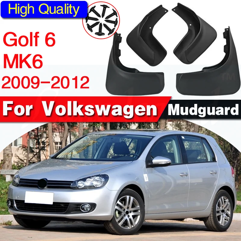 

Брызговики для Volkswagen VW Golf 6 Mk6, 2009, 2010, 2011, 2012, комплект, литые Брызговики, брызговики, передние и задние щитки от грязи