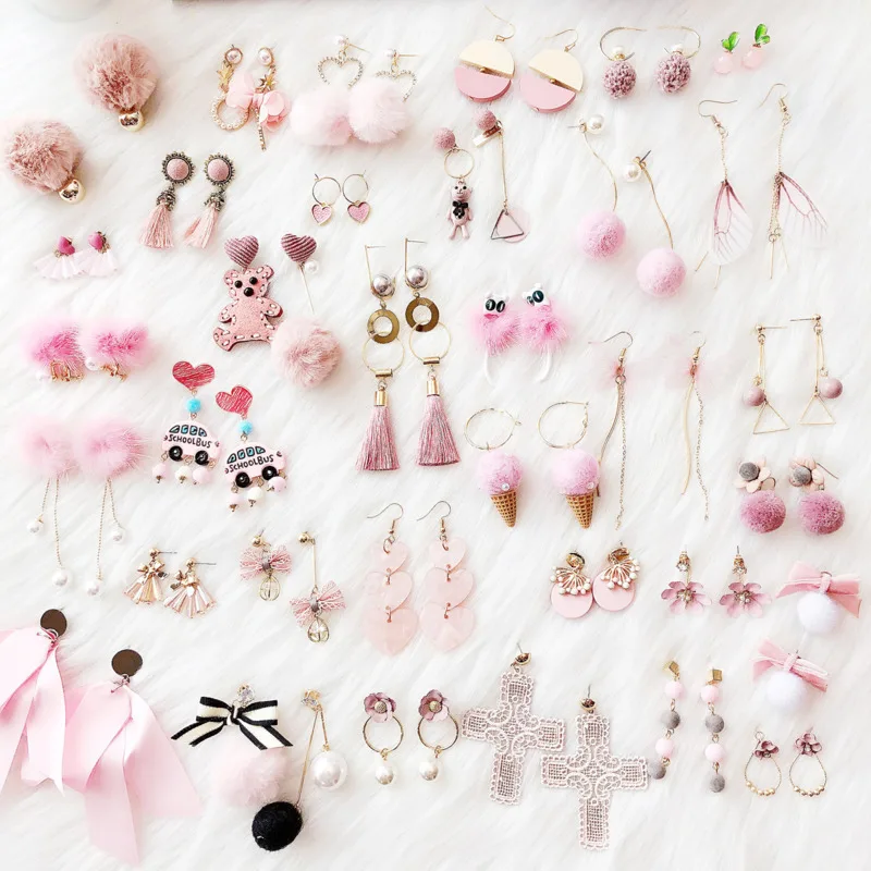 SP & CITY милые розовые Сережки для девочек серьги гвоздики с кисточками женщин