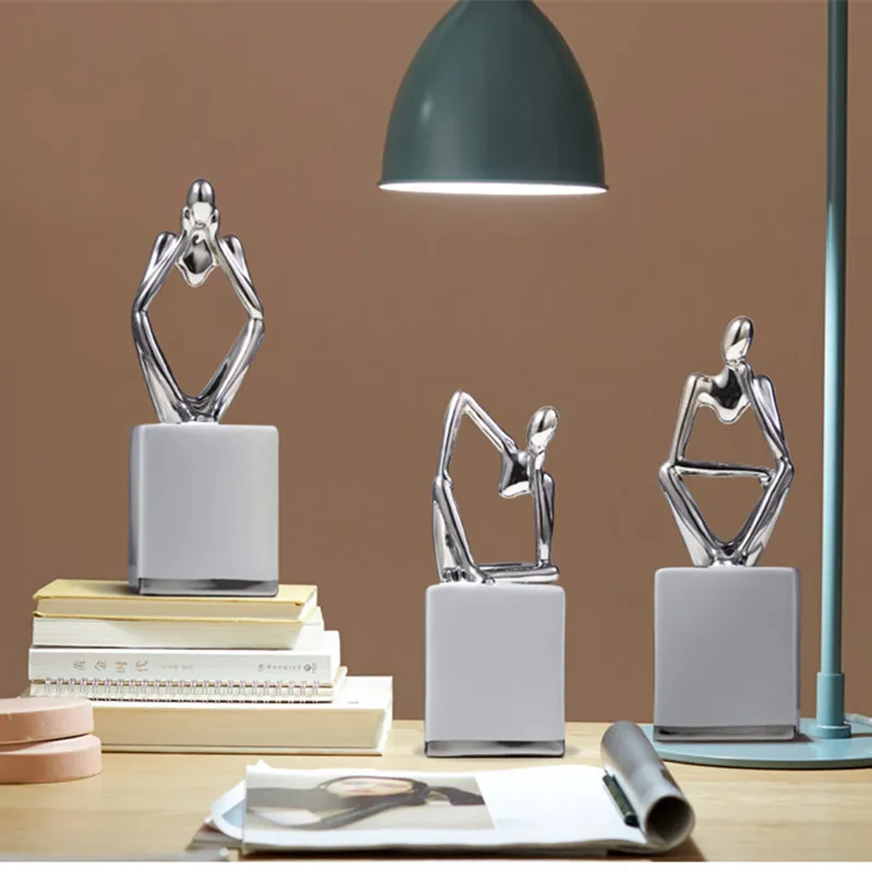 SIMPLE MODERN ABSTRACT FIGURE ART SCULPTURE ARTS CERAMICS THINKER STATUE CRAFT HOME DECORATION LIVING ROOM OFFICE R3093 | Дом и сад