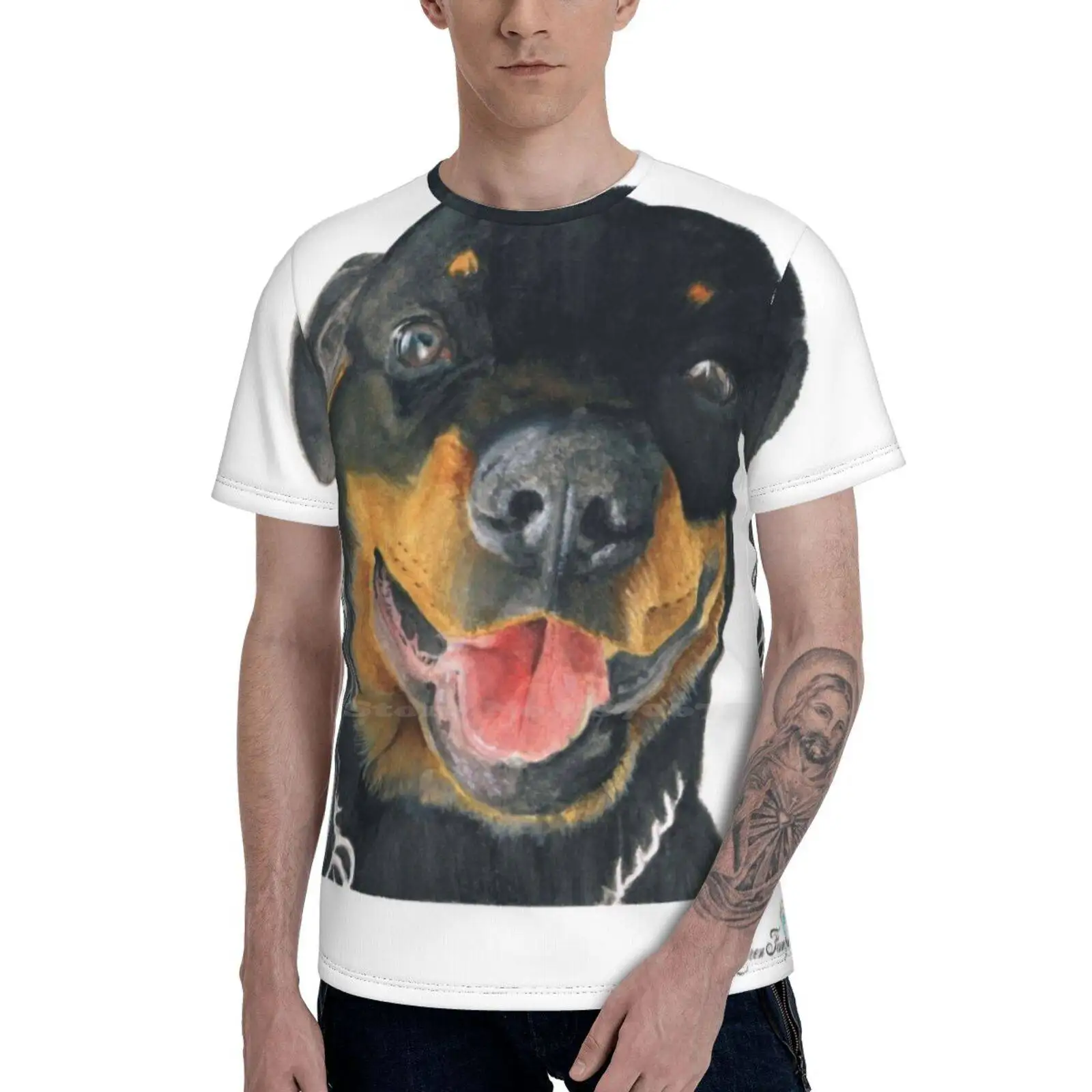 

Футболка Milo Мужская/женская с 3D принтом, Повседневная рубашка, ручная роспись, акварель, собака Ротвейлер, акварель, Портрет Питомца