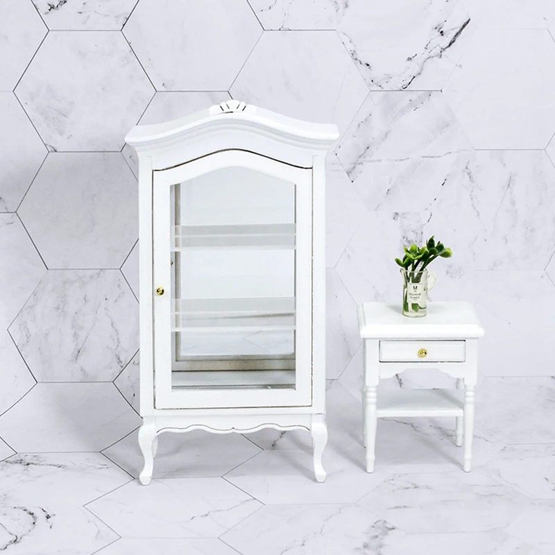 

1/12 Dollhouse Miniatures Wooden Cupboard Wine Cabinet Shelf for Kitchen Dining Accessories