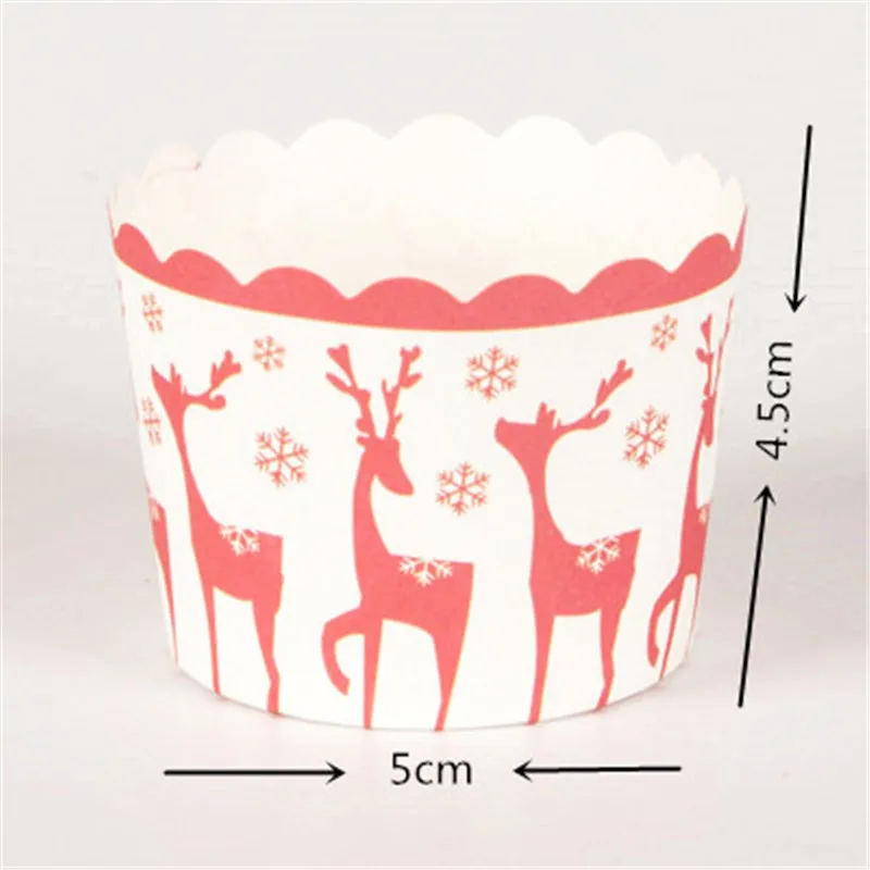 50 Pcs Christmas Tree Muffin Cupcake Paper Cups Liner Wrappers Case Christma Caissettes Baking Cup |