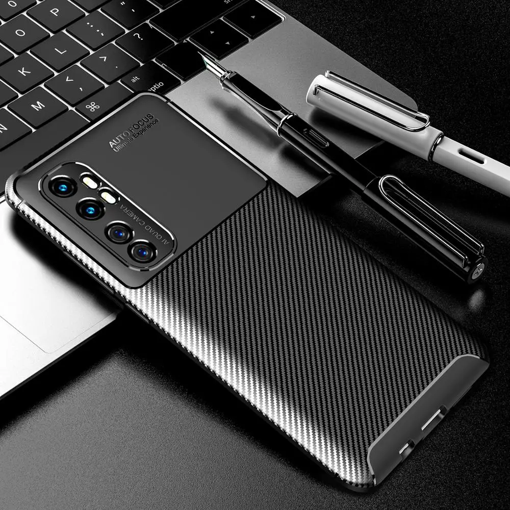 Чехол для Xiaomi Mi Note 10 Lite мягкий силиконовый ударопрочный чехол из углеродного