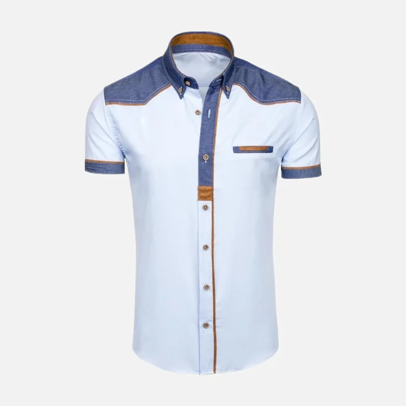 ZOGAA Men's Self-cultivation Exquisite Plaid Design Shirt