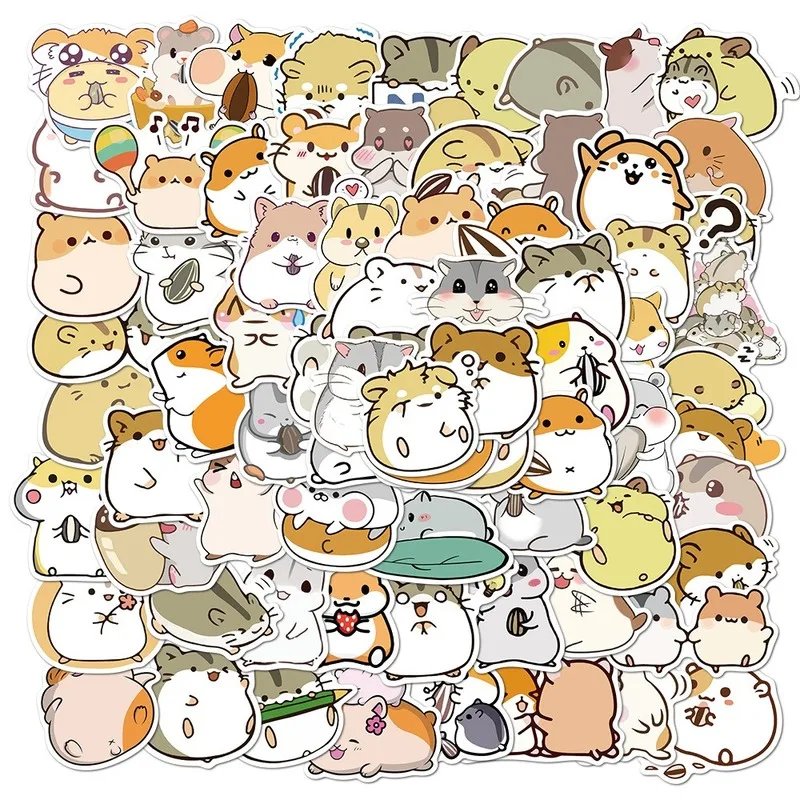 

10/50/100pcs cute cartoon little hamster sticker scrapbook stationery laptop guitar skateboard suitcase girl sticker waterproof