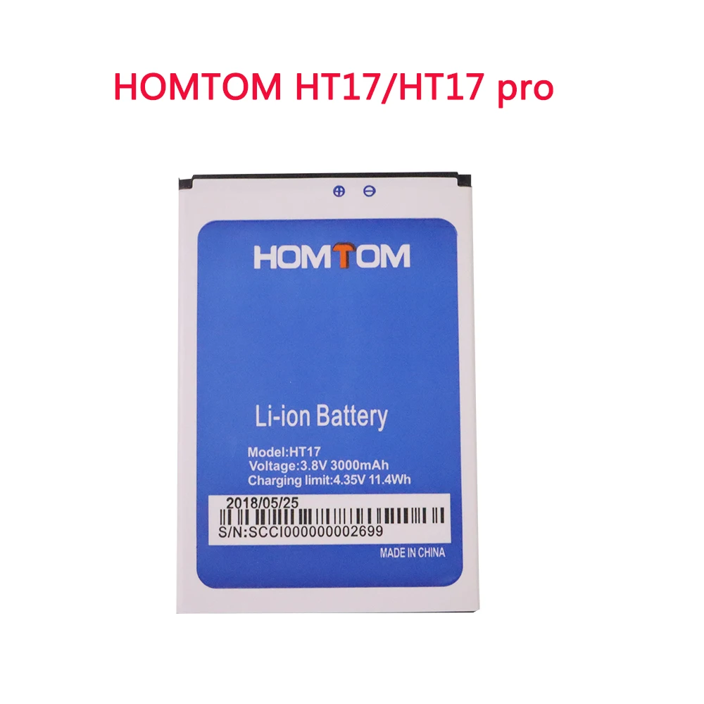

New 3000mAh Battery For HOMTOM HT17 Battery For HOMTOM HT17 Pro Bateria Accumulator Replacement Cell Phone Batteries