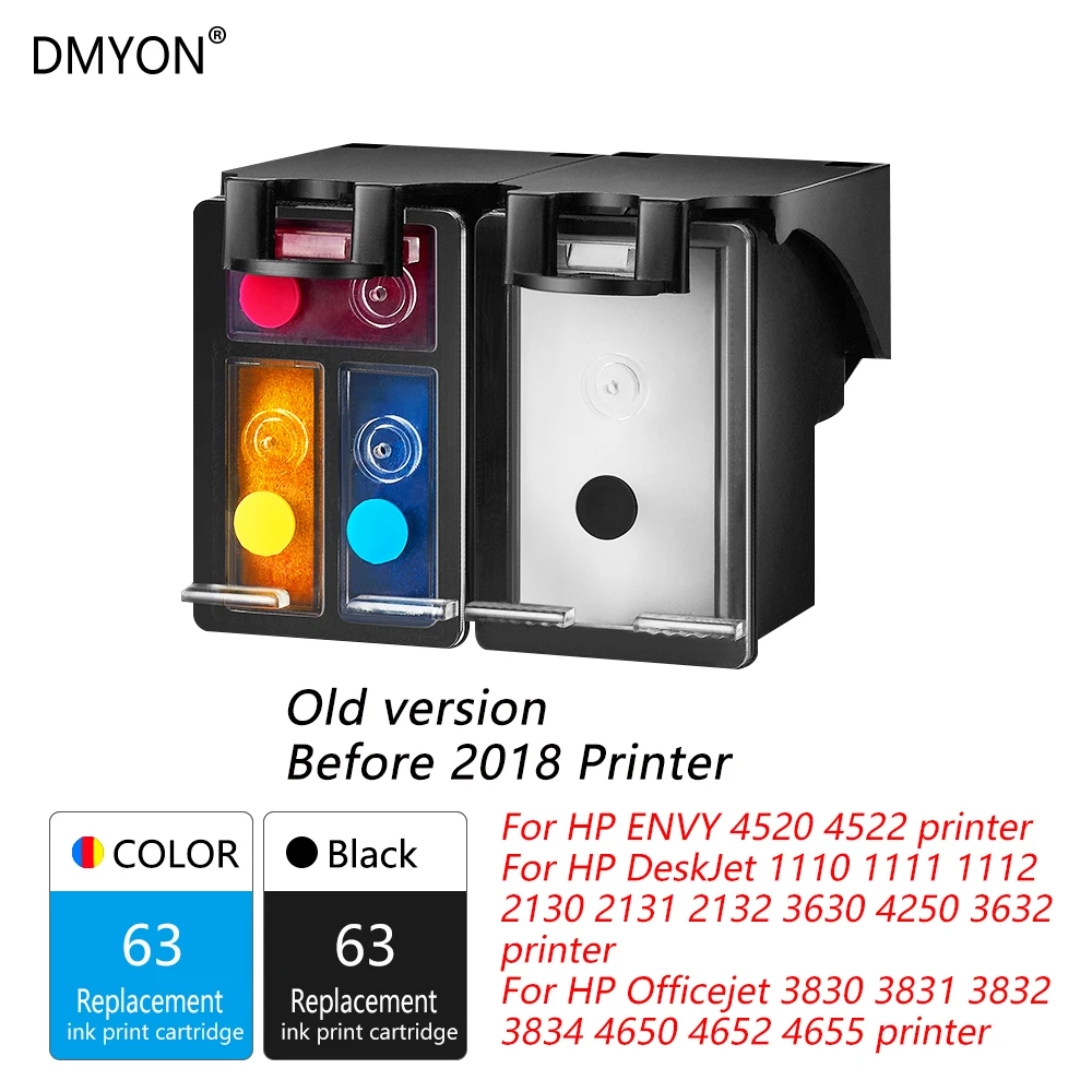 DMYON новая версия принтера 63XL чернильный картридж совместимый для Hp 63 Officejet 5220 5230 5232 5252 5255 5258 5264 принтер