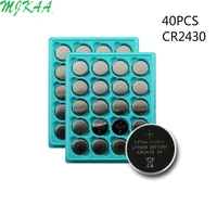 40pcs cr2430 button batteries dl2430 br2430 kl2430 cell coin lithium battery 3v cr 2430 for watch electronic toy remote