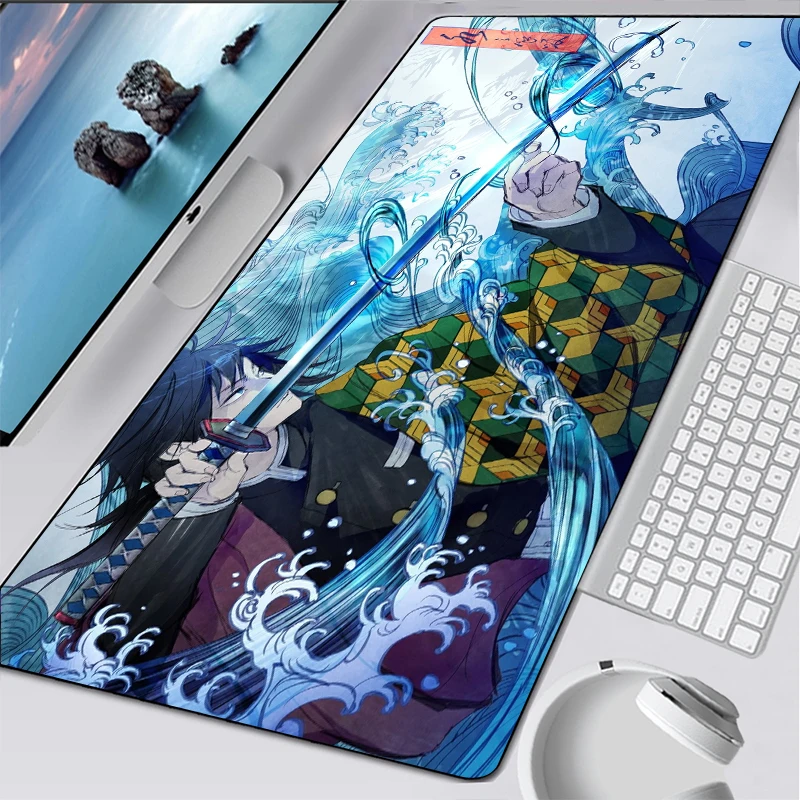 

Demon Slayer Kimetsu No Yaiba Gaming Anime Mouse Pad Carpet Manga Mats Lock Edge Keyboard manga Desk Mat Holiday Gifts