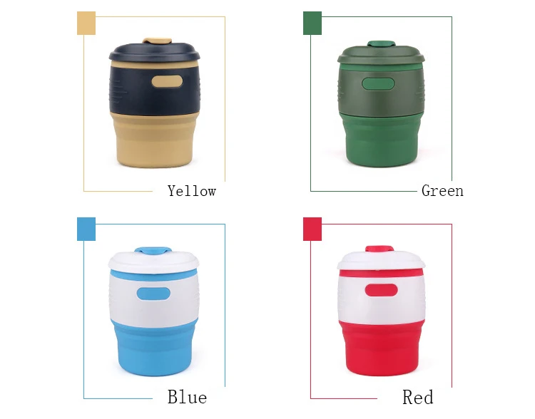 Folding Water Container Silicone Coffee Cup Multifunctional Large Size Tea Cup Kitchen Supplies Insulation Outdoor Drinking Cups