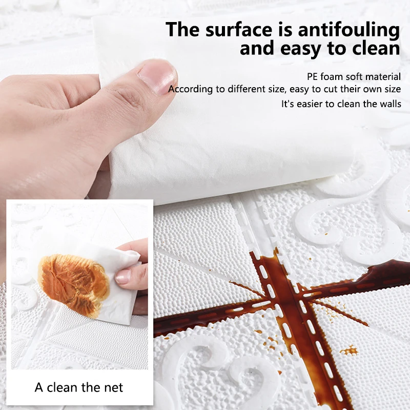 

10 Pcs 3D Wall Stickers Self-Adhesive Pattern Style Sticker Bedroom Decoration Waterproof Paper Brick Stone Wallpaper Hot Sale