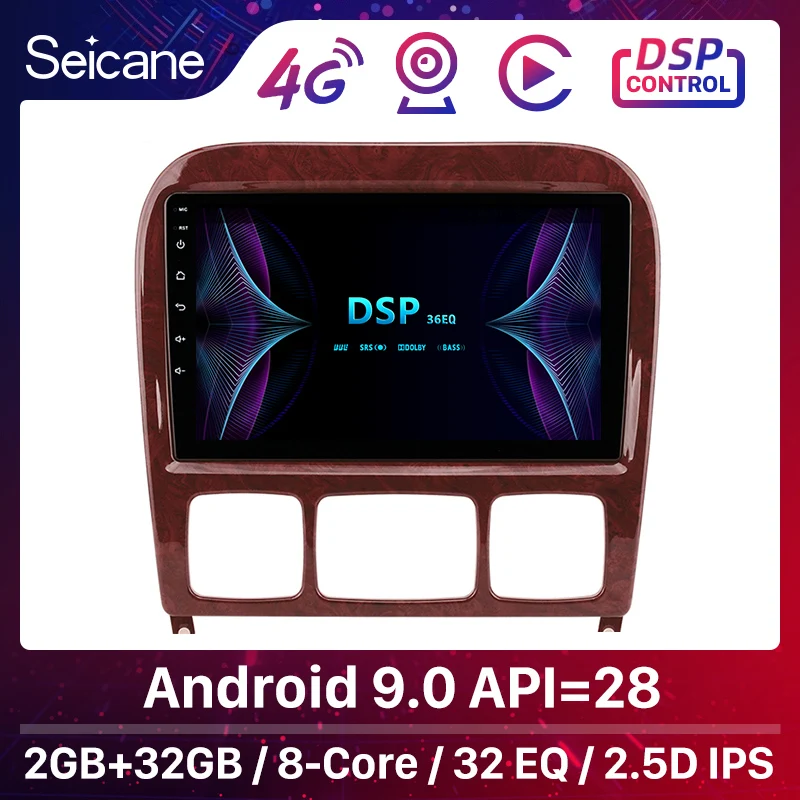 

Автомобильный GPS-плеер Seicane DSP, стерео проигрыватель Android 9,0 для 1998-2005 Mercedes Benz S Class W220 S280 S320 S350 S400 S430 S500 S600