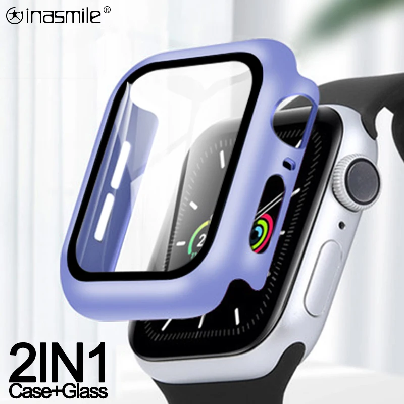 Бампер Экран протектор чехол Крышка для наручных часов iwatch 6 5 4 3 SE 2IN1 стекло Apple Watch