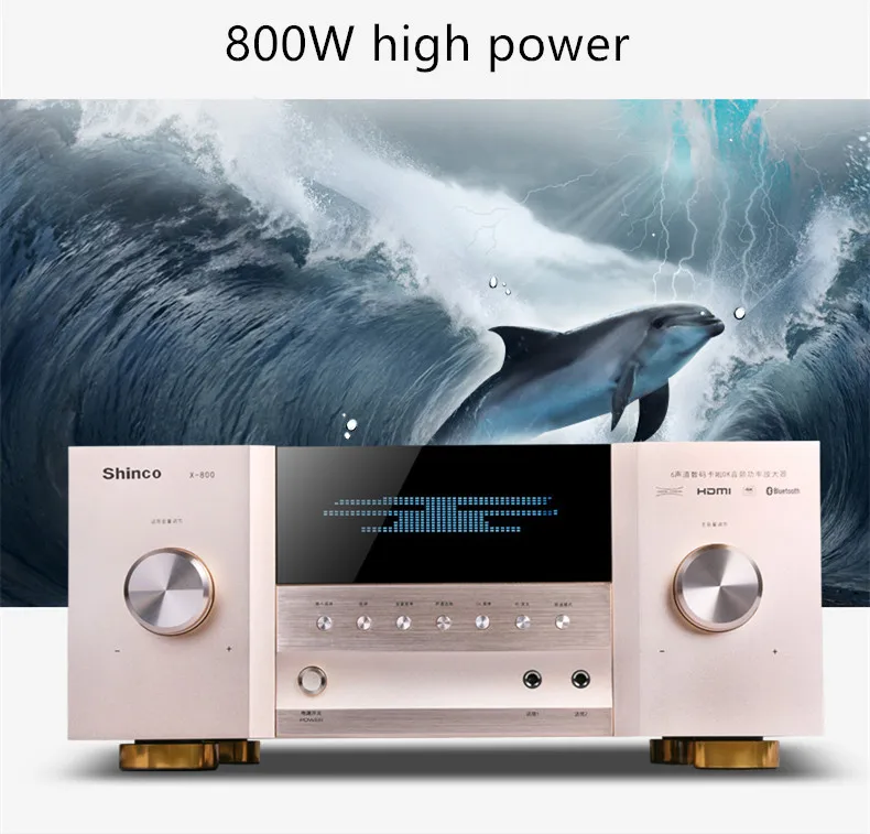 X-800 Домашний кинотеатр HDMI 4K усилитель HIFI Bluetooth 5,1 800 Вт 3D волоконный коаксиальный USB без потерь сценический KTV Караоке Dolby DTS декодирование