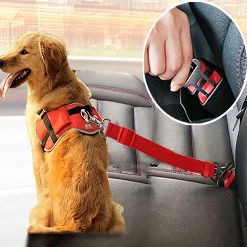 

Pet Car Seat Dog SeatBelt Safety Harness Restraint Adjustable Leash Travel Clip Cat Dog Car Seat Belt for All Cars Dog Seat Belt