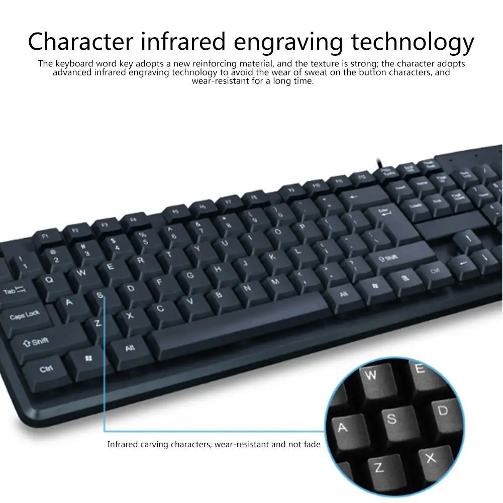 Игровая клавиатура и мышь проводная комбинации клавиш USB Проводная Бесшумная