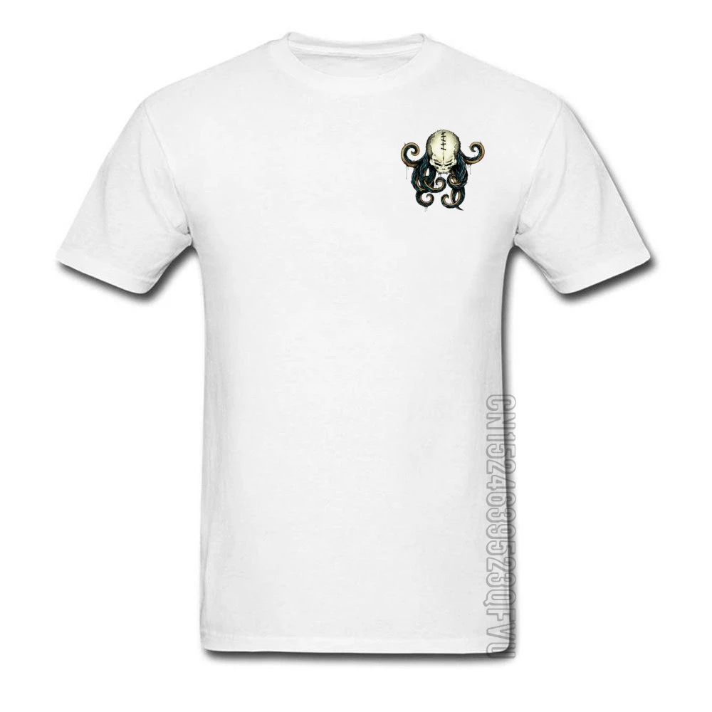 100% хлопок мужские Топы И Футболки с коротким рукавом темно осьминог лето осень 3D