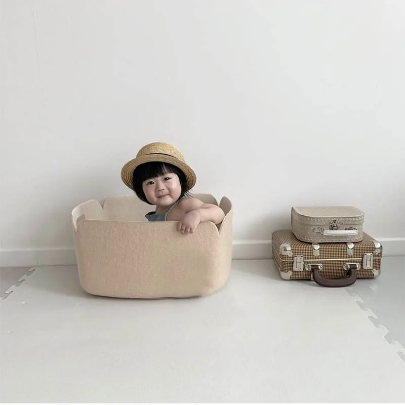 Фото Детские домашние игрушки Детская комната искусственная шерсть войлок корзина