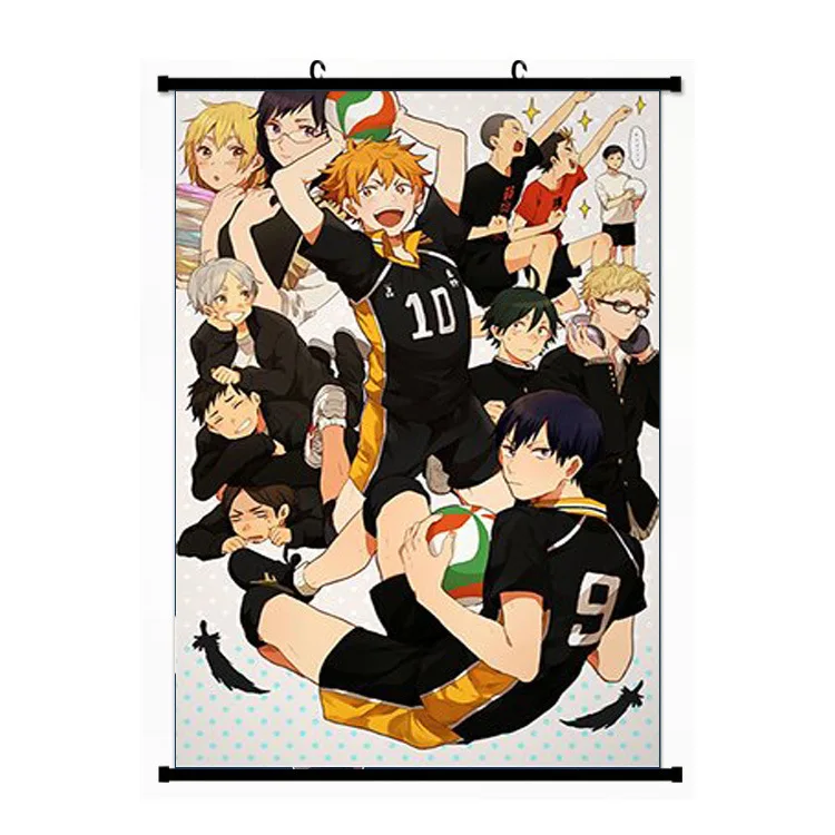 Японский Haikyu! Волейбольная Настенная роспись Свиток Плакат настенный подвесной