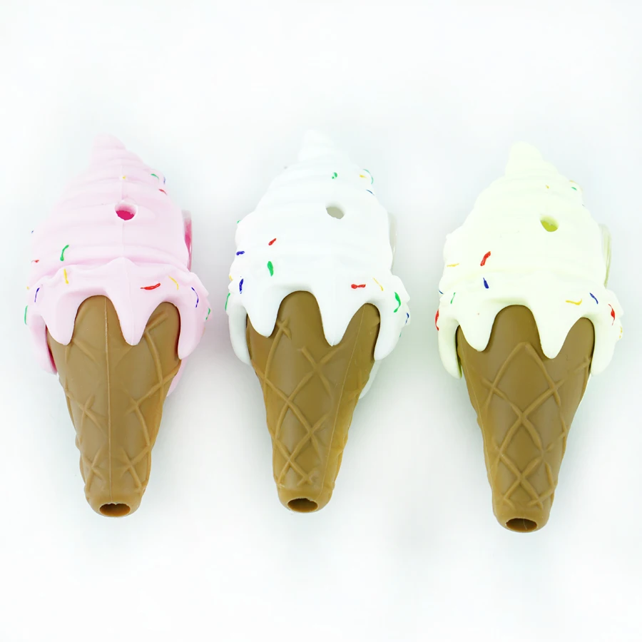 3 шт. креативная смешная курительные трубки мороженого труба силикона с рисунком