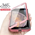 Чехол для телефона с полным покрытием 360 градусов для iPhone 13Pro 12mini 11Promax, защитный чехол для iPhone X XS MAX XR SE 2020 8 7 Plus 11 со стеклом