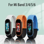 Ремешок силиконовый для Mi Band 6, спортивный сменный Браслет для Amazfit Band 5 Mi band4 band3, аксессуары